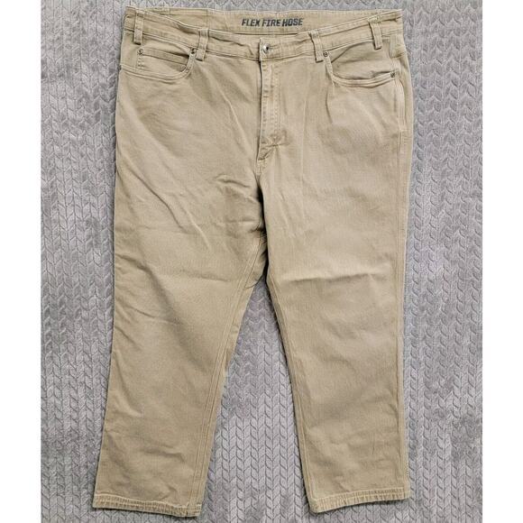 Duluth Trading Co Men's 43x30* Desert Khaki Flex Fire Hose Relaxed Fit 5-Pocket - Picture 1 of 10